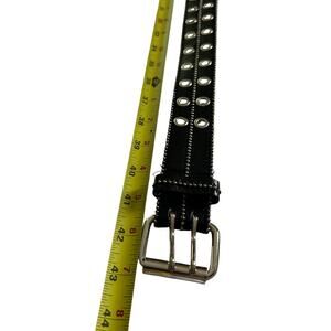 Y2K Punk Grommet Belt Black Double Prong Grunge Alt Streetwear Size M/L